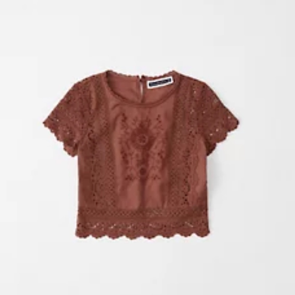 Abercrombie embroidered button-back top